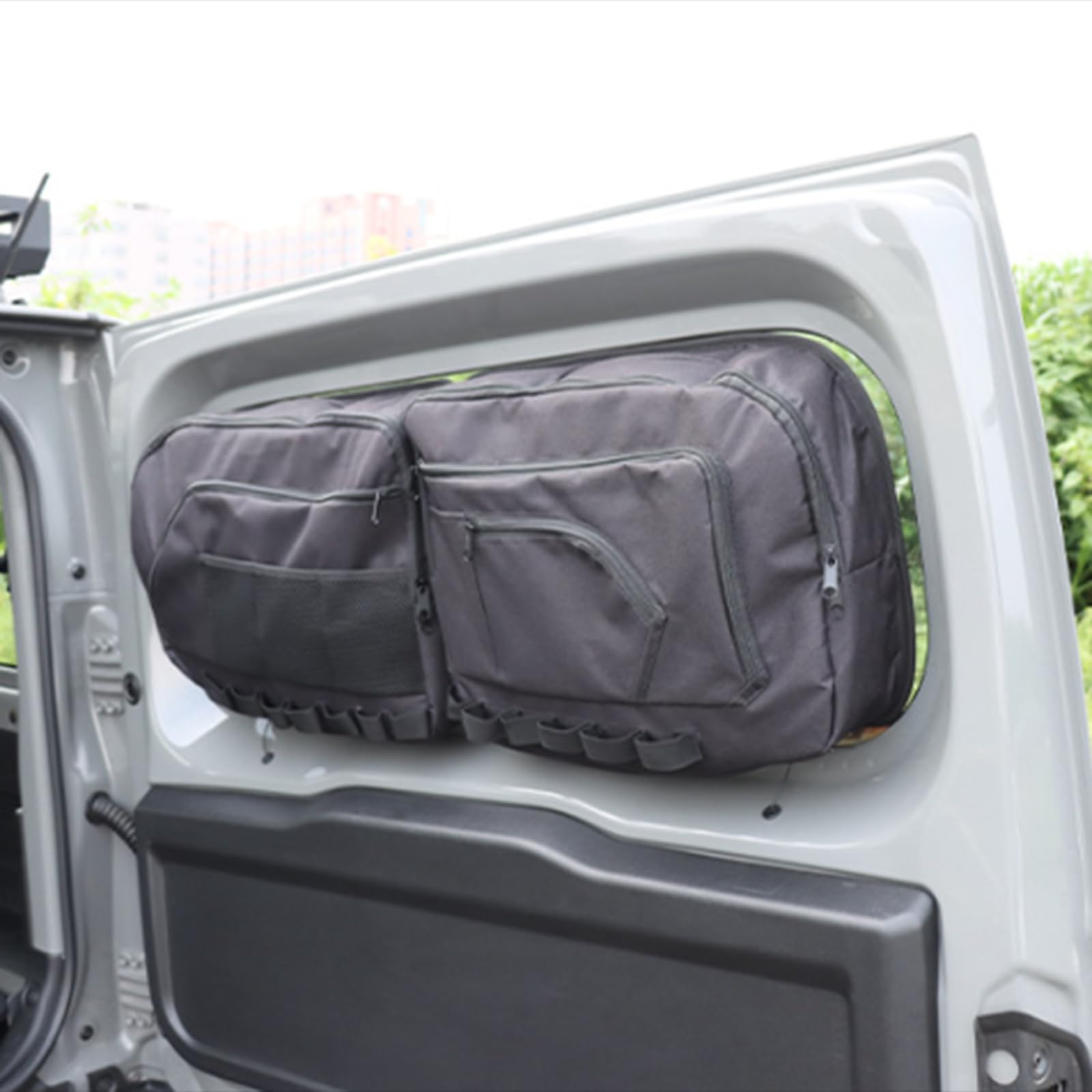 harayaa Bolsa para Puerta Trasera Organizadora para Maletero con Compartimentos Material Oxford Resistente Instalación con Ventosas Adecuada para Vehículos To, Style a