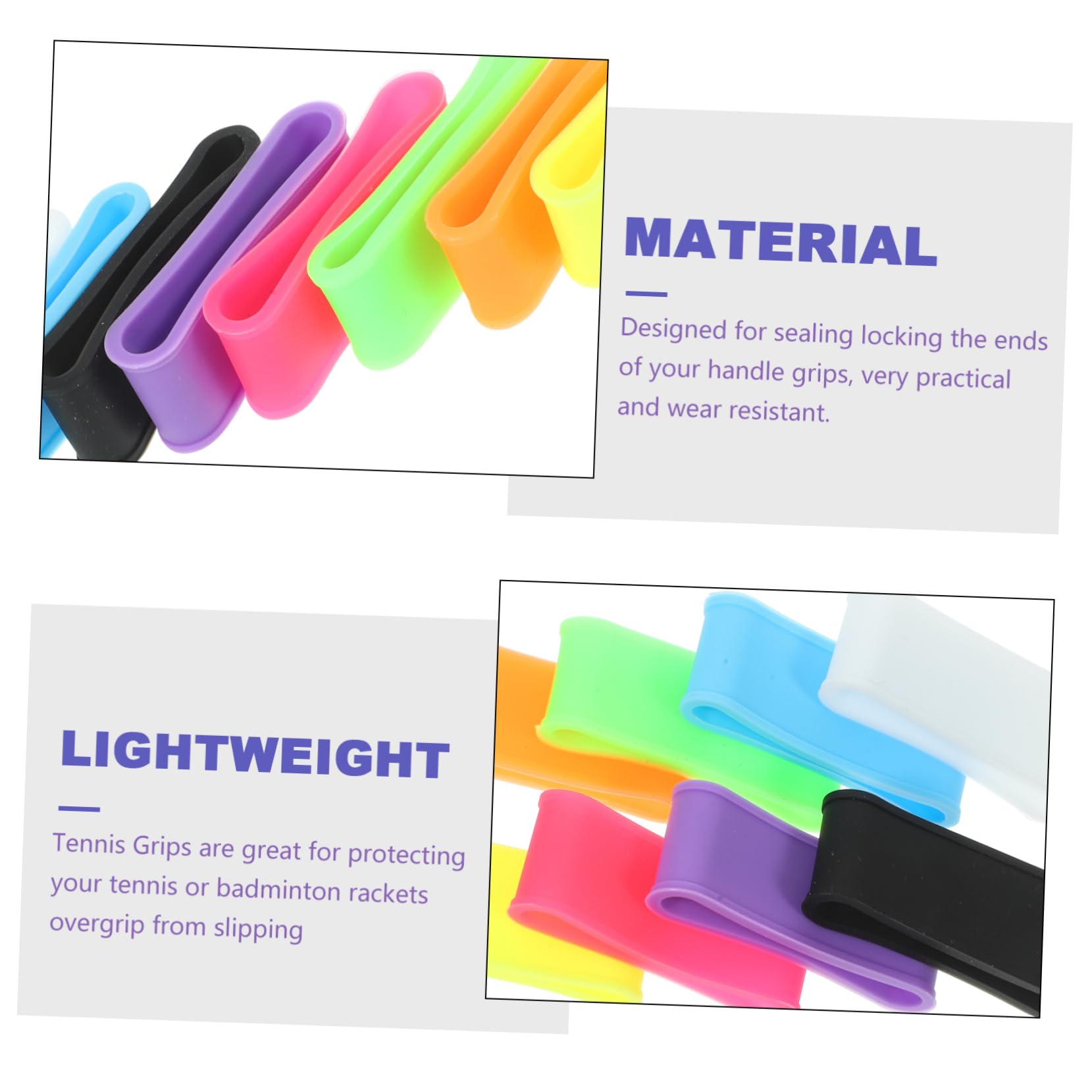 SUPVOX Bande Elastiche Fascia Elastica Impugnatura per Mazza da Cricket Impugnature per Racchette Antiscivolo Palline Tennis Anelli di Presa per Racchette da Esterno