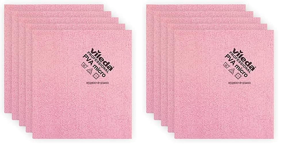 Vileda Micro Paño de Limpieza, Rosa, Rojo, 5 Piezas (Paquete de 2)