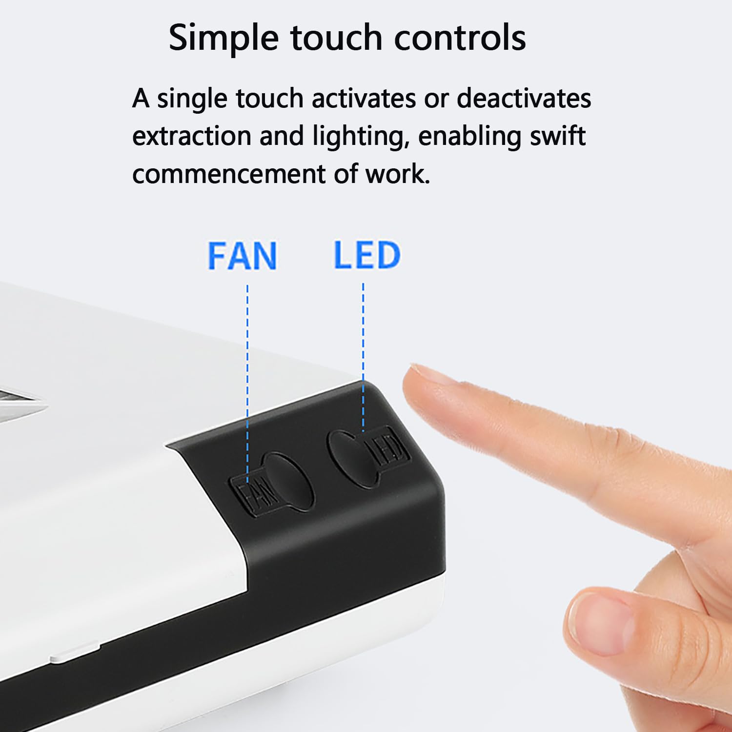 COYEUX Aspirapolvere Dentale Portatile, aspirazione polveri di lucidatura Dentale da 60 W, con Ventola/Luce LED/Tubo telescopico, per Laboratorio odontotecnico
