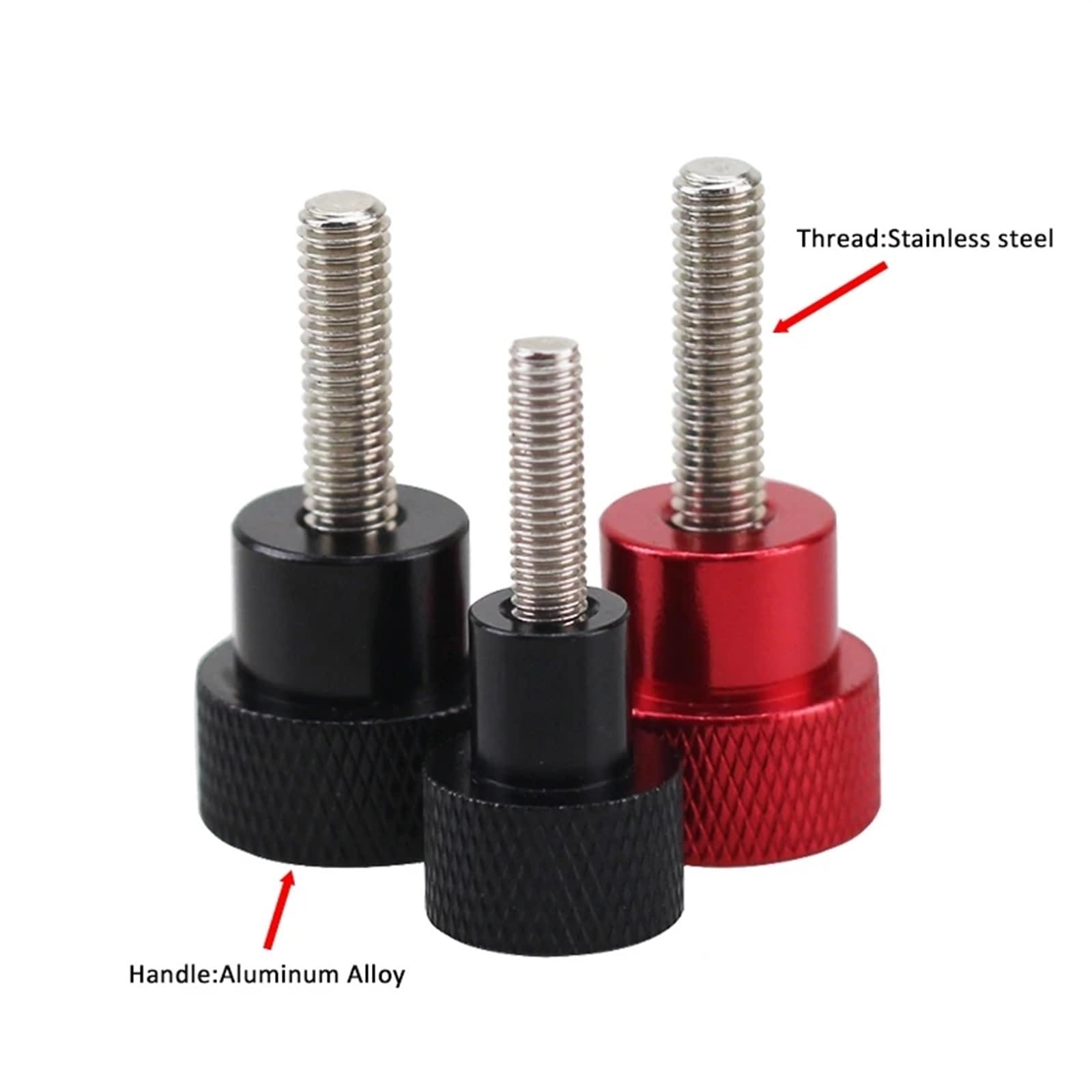 5 sztuk M5 Kręczony kciuk Regulacja wysokiej głowy Krokowe śruby Stop(Black,12MM-M5)