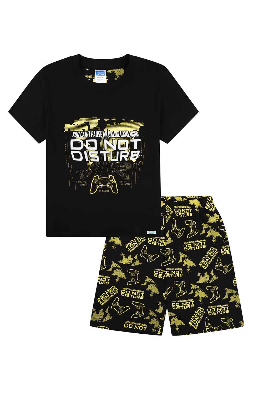 ThePyjamaFactory You Can't Pause an Online Game Mum! Do Not Disturb Short Pyjamas (11-12 Years) Black