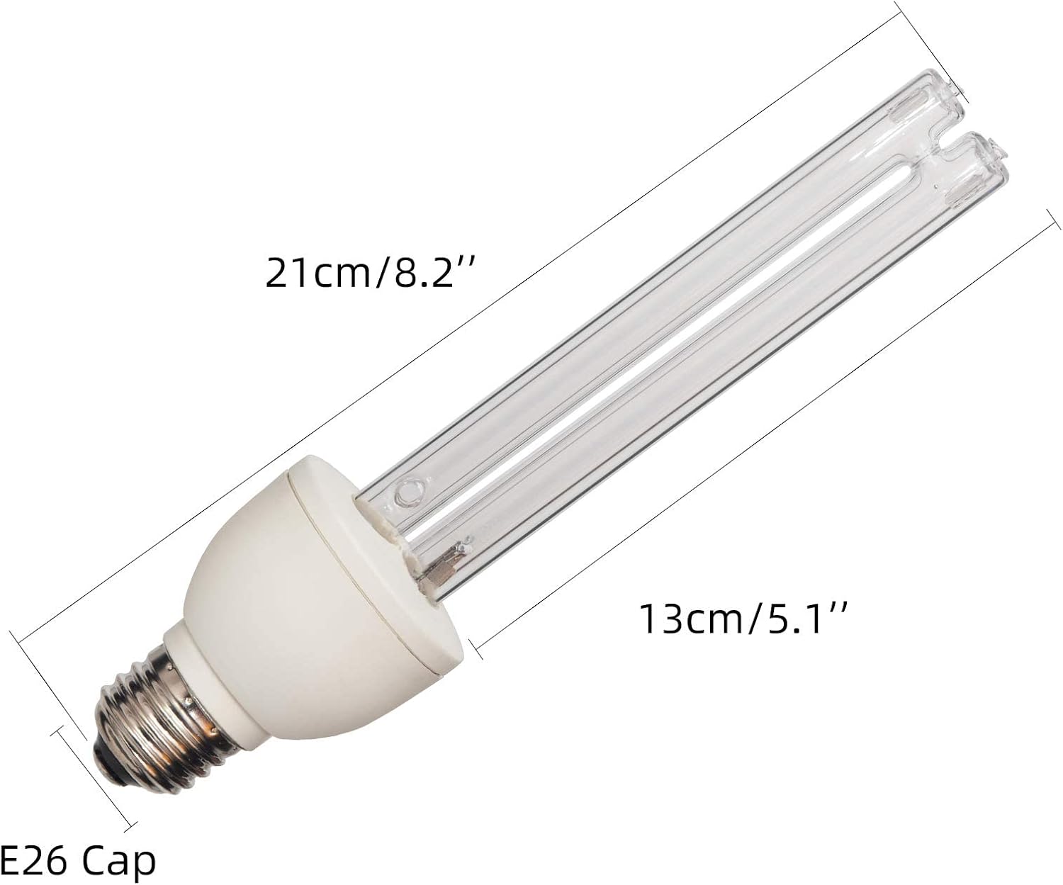 BAIMNOCM UV Light Bulb Ozone Free, UVC Lamp 25 Watt, UV Disinfection Light, 254nm Weavelength UVC lamp Ultraviolet Light Bulb, E26 Base 4 Pack