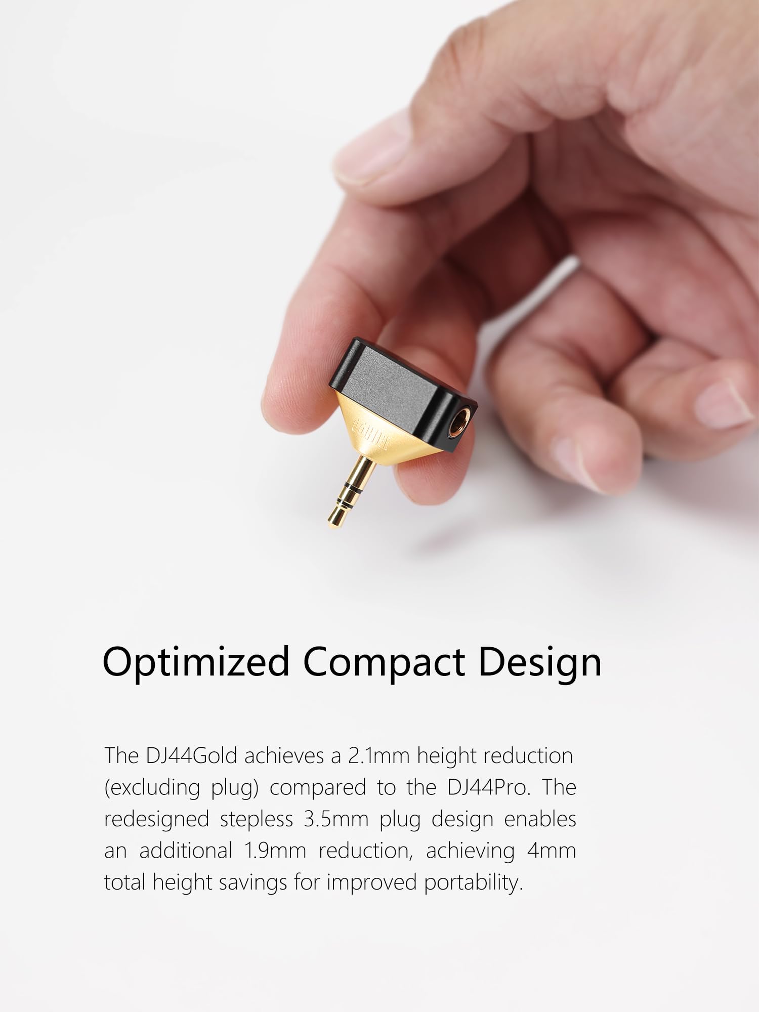 dd HiFi DJ44Gold - Adaptador de audio de 4,4 mm equilibrado para auriculares hembra a adaptador de salida macho de 3,5 mm (edición dorada negra)