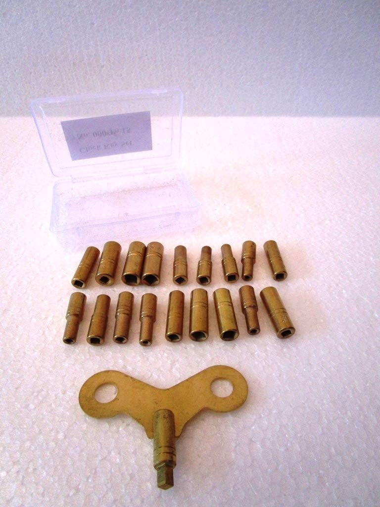 PRESIZE Clock Winding Key - 18 Brass (Even and Odd) Antique and Grandfather Key (Even & Odd)