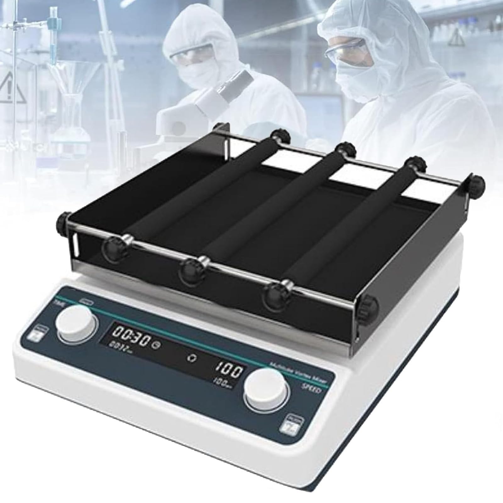 Agitador orbital de laboratorio, velocidad regulada 40-200 rpm, oscilador giratorio horizontal con temporizador de 24 horas, diámetro orbital de 20 mm para uso en laboratorio