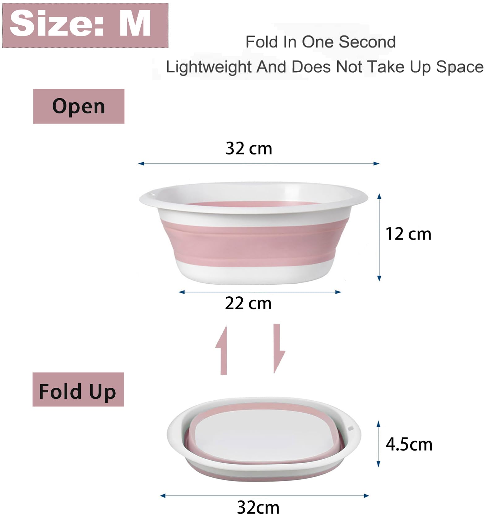 Collapsible Washing Up Bowl, Portable Wash Basin Silicone Plastic Basket Multipurpose Outdoor Travel Basin Camping Sink - Image 2