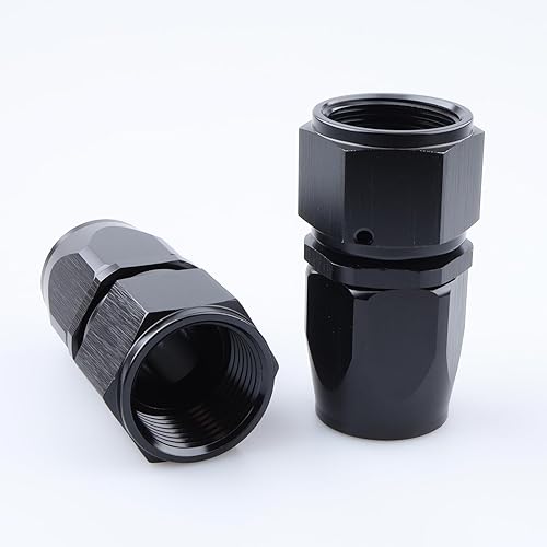 Miniatura 3 de AC PERFORMANCE -12 AN Montaje de extremo de manguera giratoria recta aluminio negro, paquete de 2