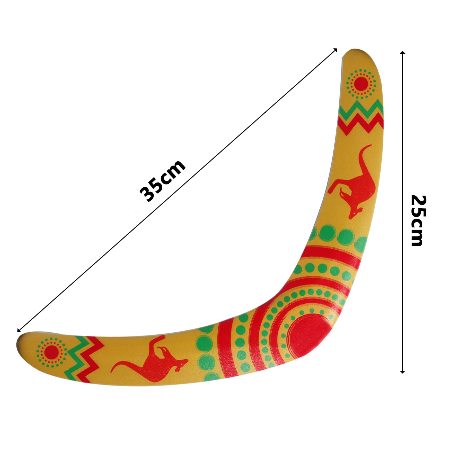 SVNR Boomerang Boomerang pour enfants et adultes - Boomerang de retour en plastique EVA - Jouet à lancer en forme de V pour jeux de plein air et sports de plein air (soleil rouge)