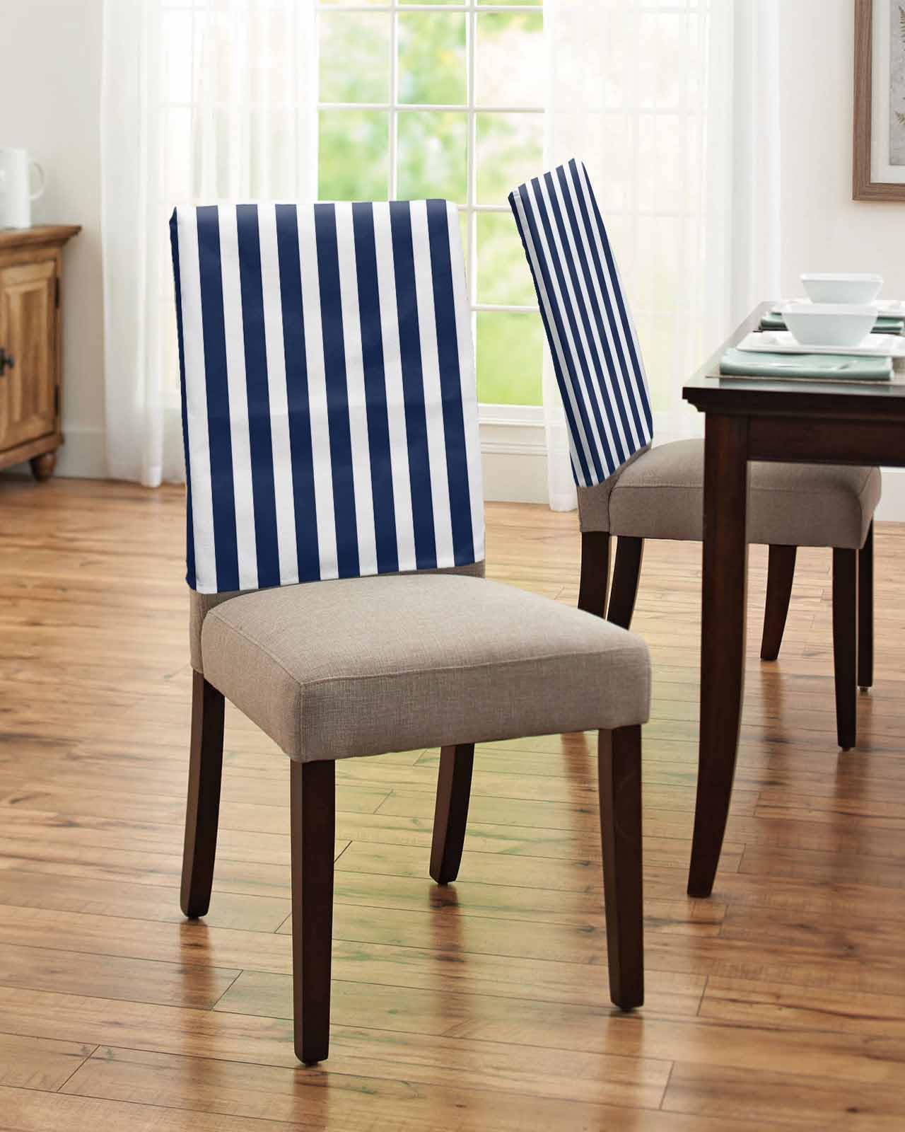 Pattern Dining Chairs Pinroote Blue Grey Striped Chair Covers