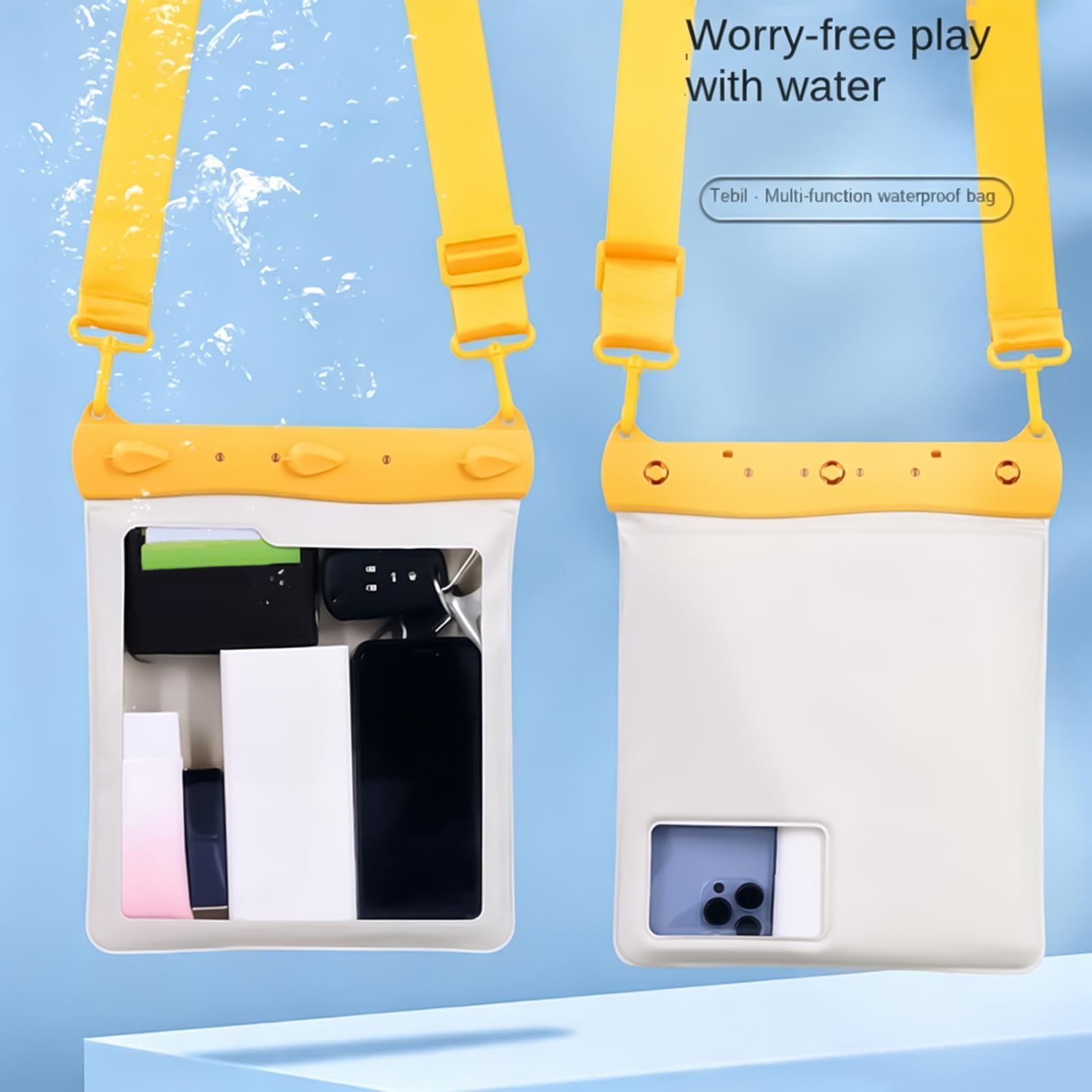 Custodia Impermeabile Telefono Cellulare Borsa a Tracolla Grande Touch | Borsa Subacquea per Smartphone Da Spiaggia, Crociera, Piscina, Rafting, Immersioni, Snorkeling, Barca E Kayak