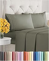 Vista 112 de Juego de sábanas de 4 piezas de tamaño matrimonial, sábanas extrasuaves, transpirables y refrescantes, sábanas duraderas de lujo para mujeres