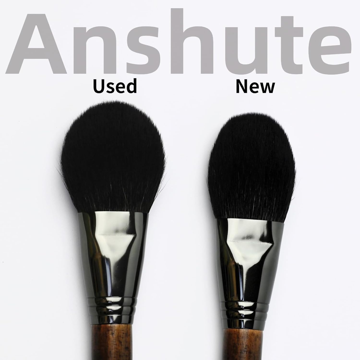 Natural Goat Hair Makeup Brushes Set of 14, Professional Natural Hair Cosmetic Brushes with Case, Beech Wood Handle. Super Soft Bristles, Variety of Brushes. Face Brushes, Eyeshadow Brushes - Image 5