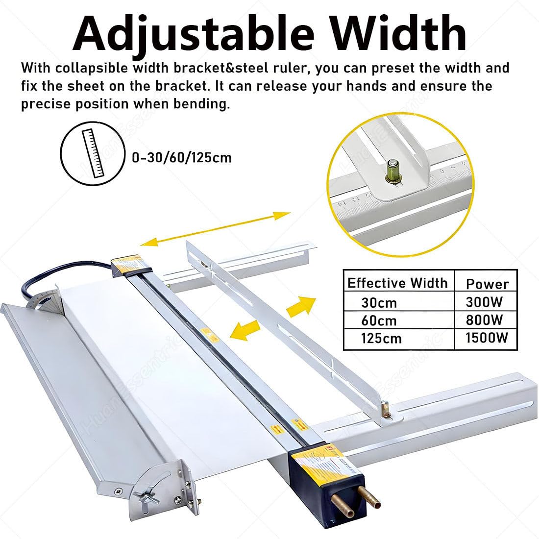 Macchina piegatubi a caldo per plastica acrilica in PVC, versione con staffa, 125 cm, per insegne e piatti organici