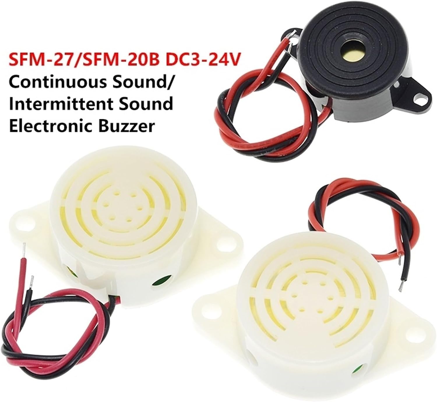 95DB Alarm High-Decibel DC 3-24V 12V Electronic Buzzer Beep Alarm Intermittent Continuous Beep SFM-27(SFM-27II)