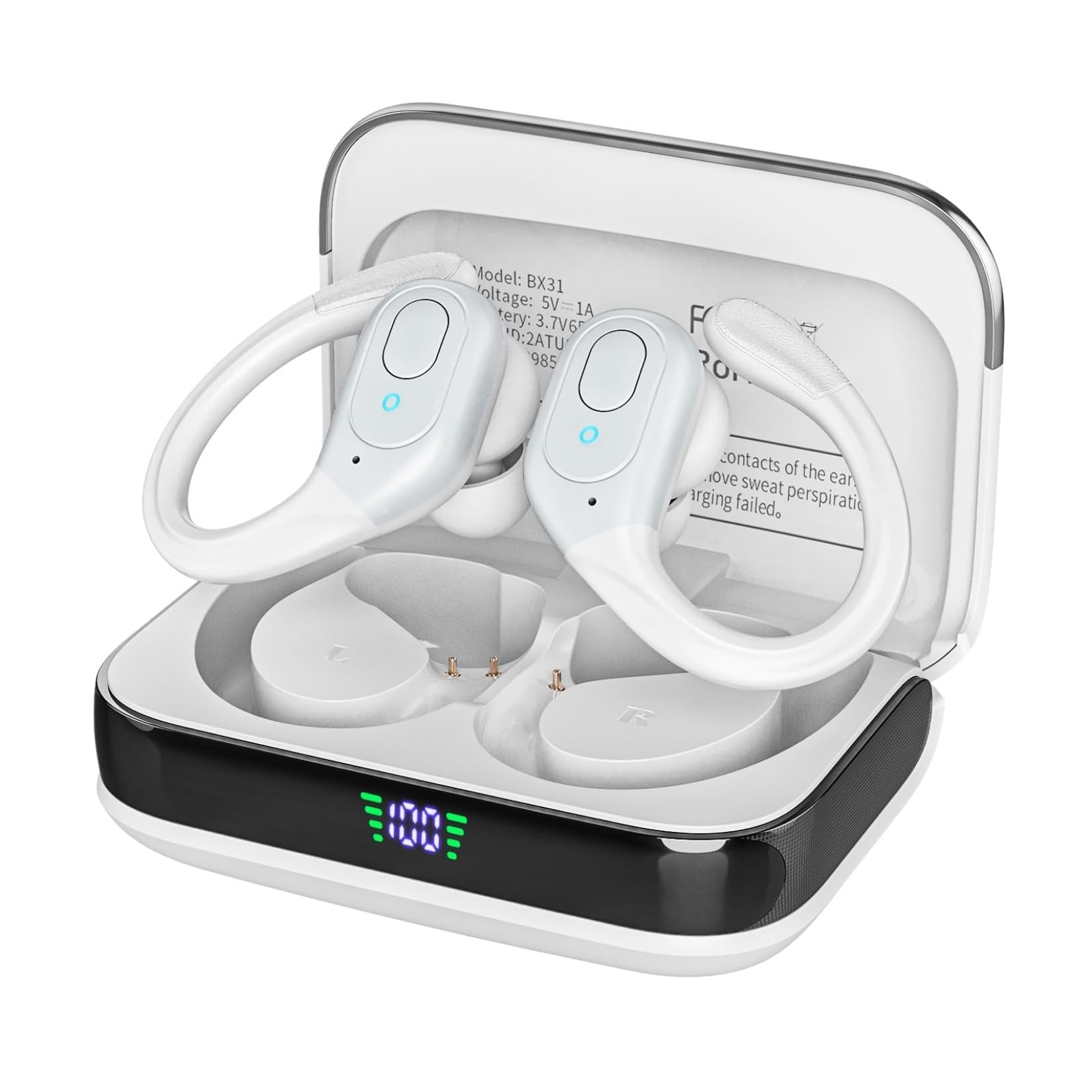 Wireless Earbuds Bluetooth 5.4 Headphones, Noise Canceling Ear Buds with 75hr Playtime, LED Power Display, IPX7 Waterproof Earphones Over Ear Earphones for Sports/Workouts — view 9