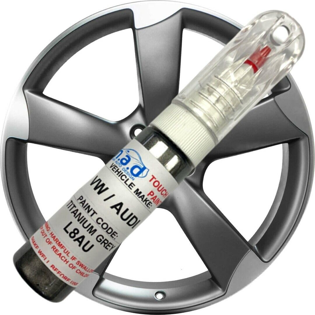 M.a.d Myldan Auto Design Paint & Lacquer M.a.d Compatible With Audi L8au Titanium Grey Wheel Touch Up Kit Rs4 Rs5 Ttrs A3 A4 A5 A6 Tt A8 (, 20 Milliliters)