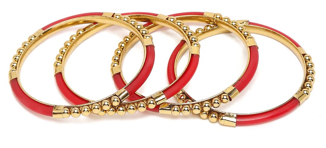 Antique Plated Set of 4 Traditional Bangle (11178b_2.8)