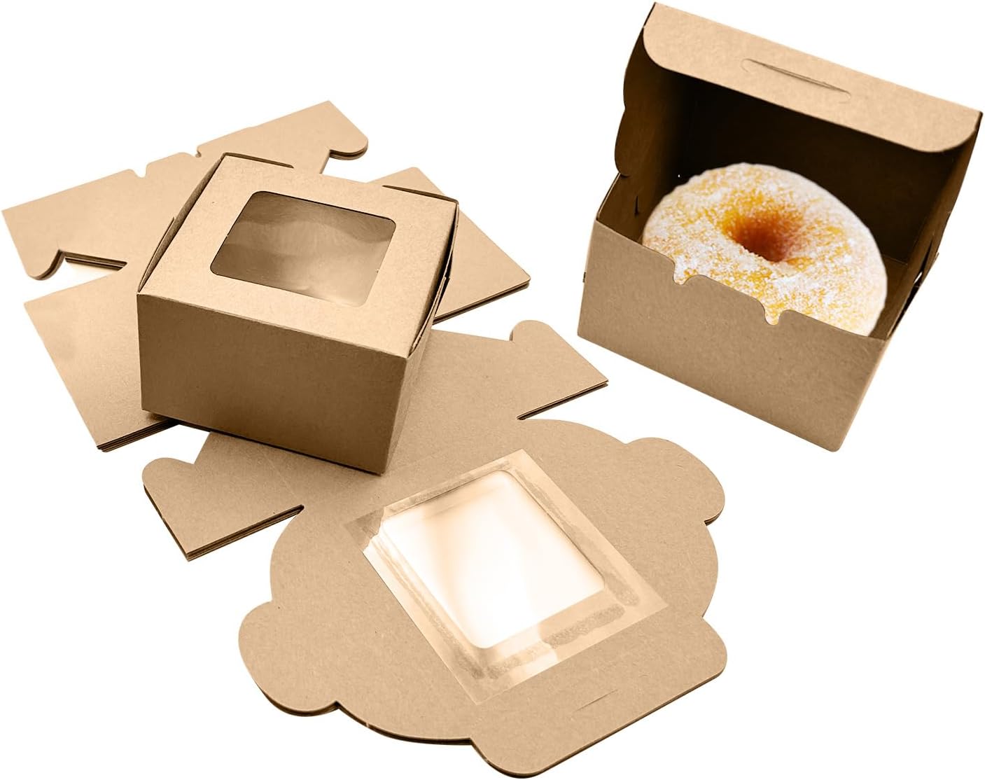 10PCS Small Cake Boxes, Mini Cake Box, Individual Cake Boxes with Windows, Takeaway Cake Boxes