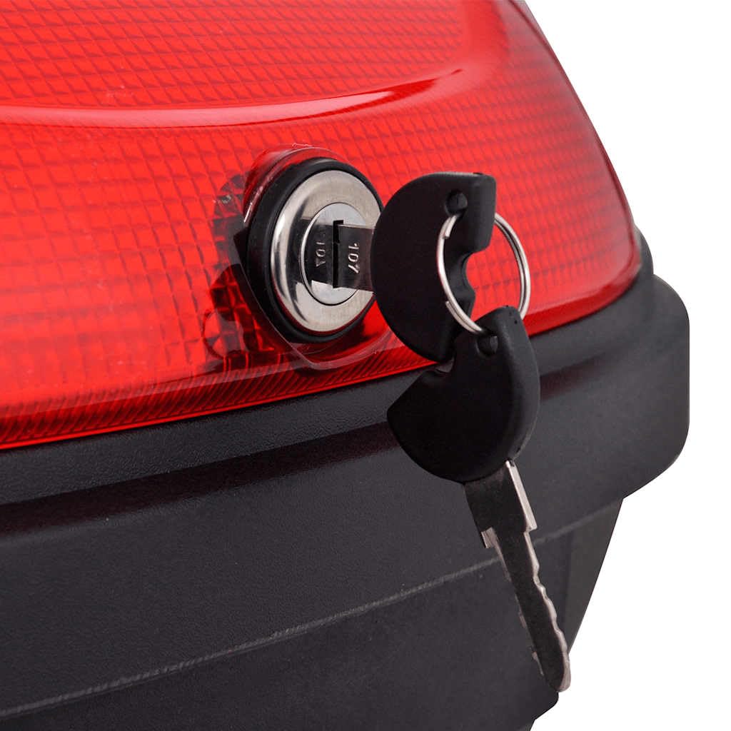 Top Case 72L Valise pour 2 Casques Bagages Moto avec Réflecteur Fermeture Rapide 59 x 43 x 31 cm Noir