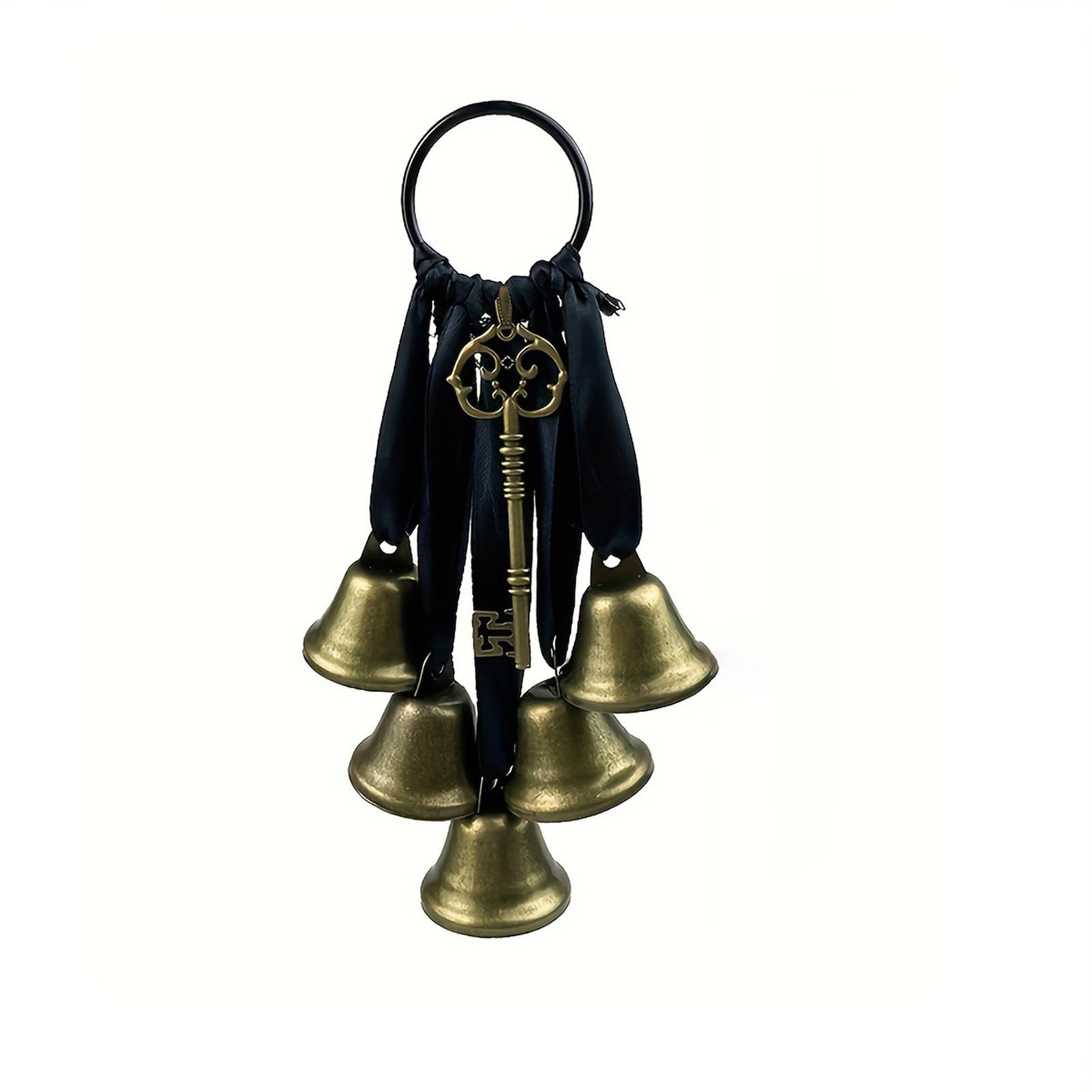 ALCXAZS Cozy Atmosphere With Witch Wind Bell Pendant At Home Metal Decorative Doorknob And Hand Bell Add Charm To Home, bronze