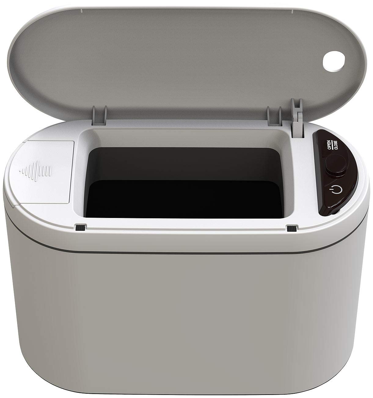 infactory Tisch-Mülleimer: 3er-Set Design-Abfalleimer mit Hand-Bewegungs-Sensor, je 2 l, grau (Mülleimer mit Sensordeckel, Mini, WC)
