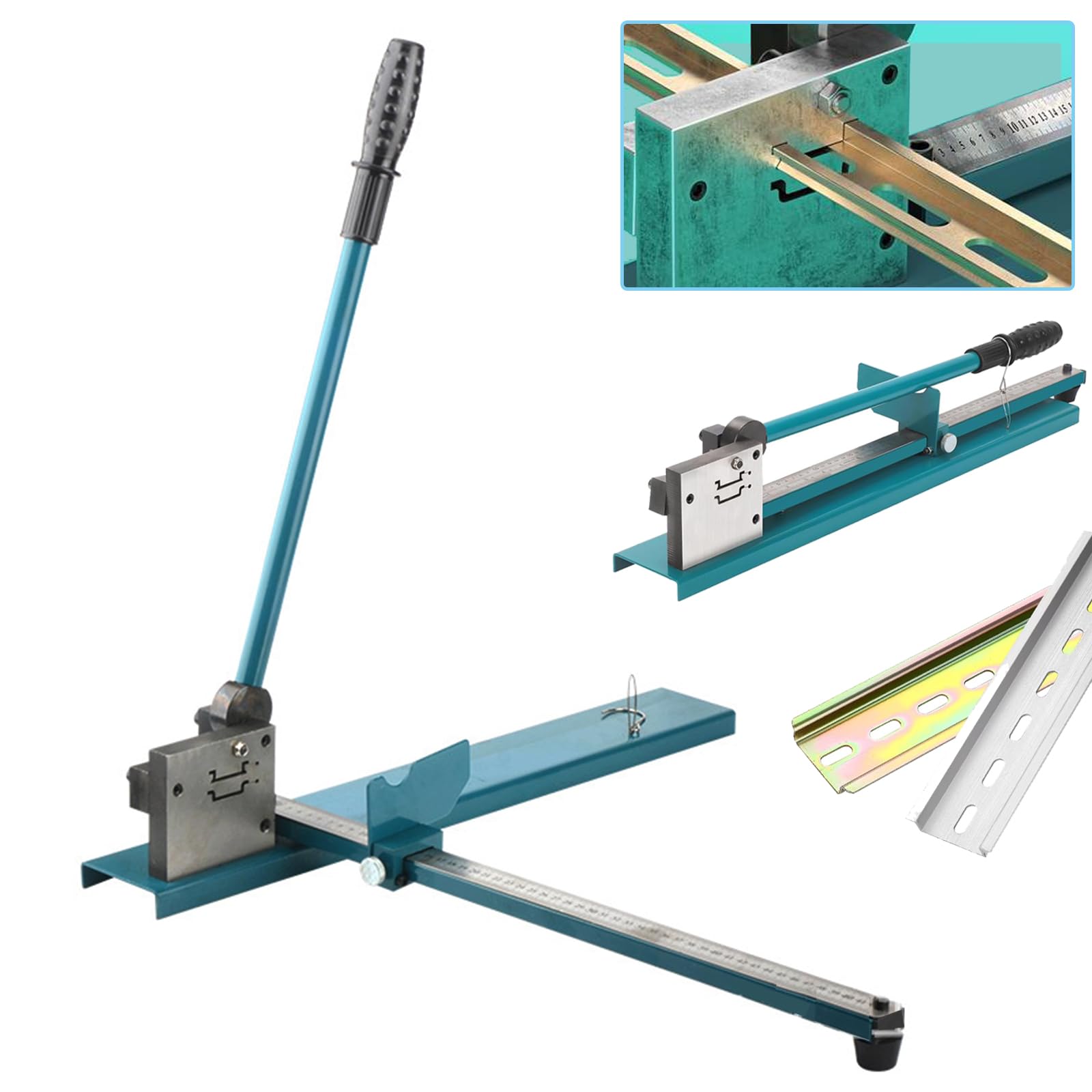 Taglierina Manuale Per Guide DIN, Utensile Da Tavolo Da 35 Mm Con Scala Graduata, Testa Di Taglio A Doppia Scanalatura Per Guide DIN In Acciaio E Alluminio Per Elettrotecnica E Installazione Elettrica
