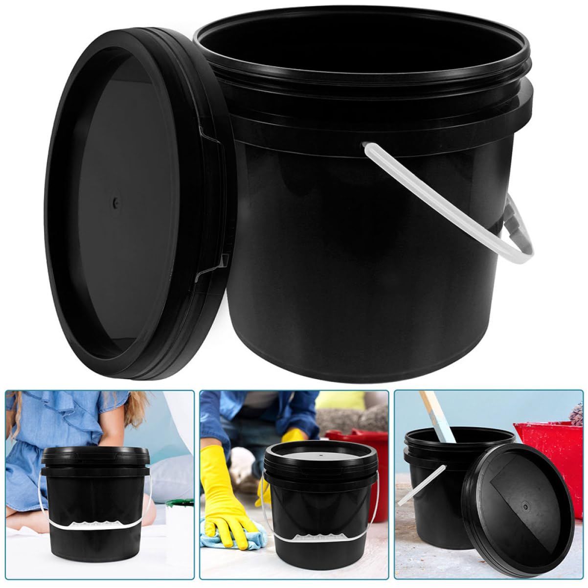 Homoyoyo Barril Sellado De Alimentaria Cubo con Tapa Contenedor De Pintura para Almacenar Pintura para Uso Talleres y Proyectos De Arte