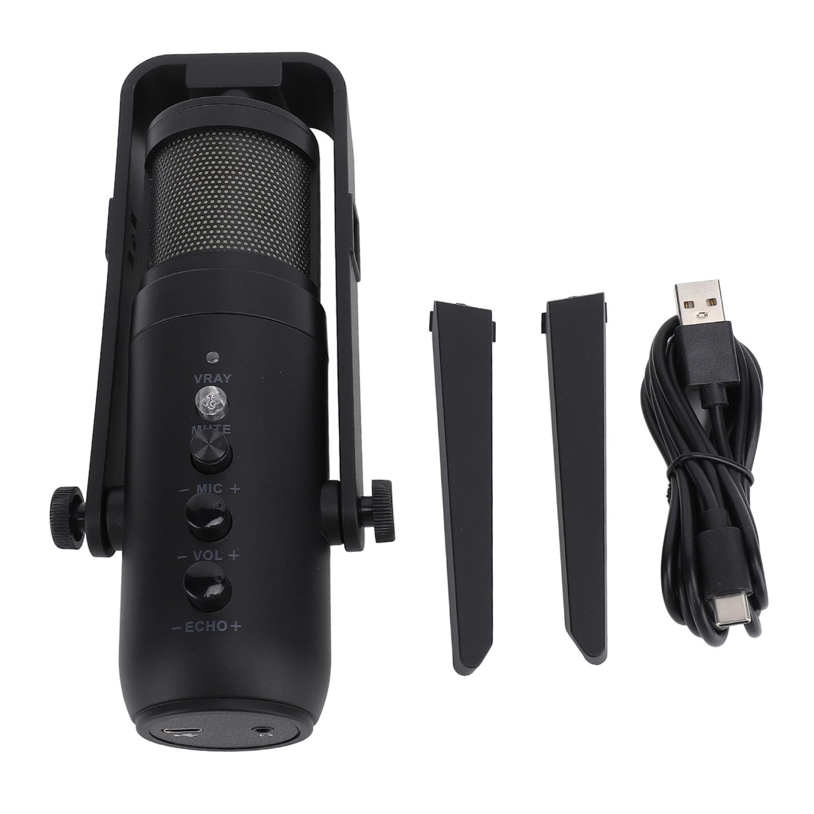 Jiawu Mikrofon Pojemnościowy USB do Komputera PC Wciągający Mikrofon do Gier z Otoczeniem do Komputerowego Przesyłania Strumieniowego Podcastów na żywo