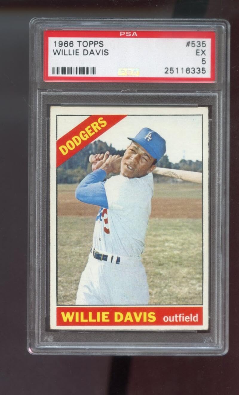 1966 Topps #535 Willie Davis PSA 5 Graded Baseball Card MLB Los Angeles Dodgers HIGH NUMBER SHORT PRINT SP HN