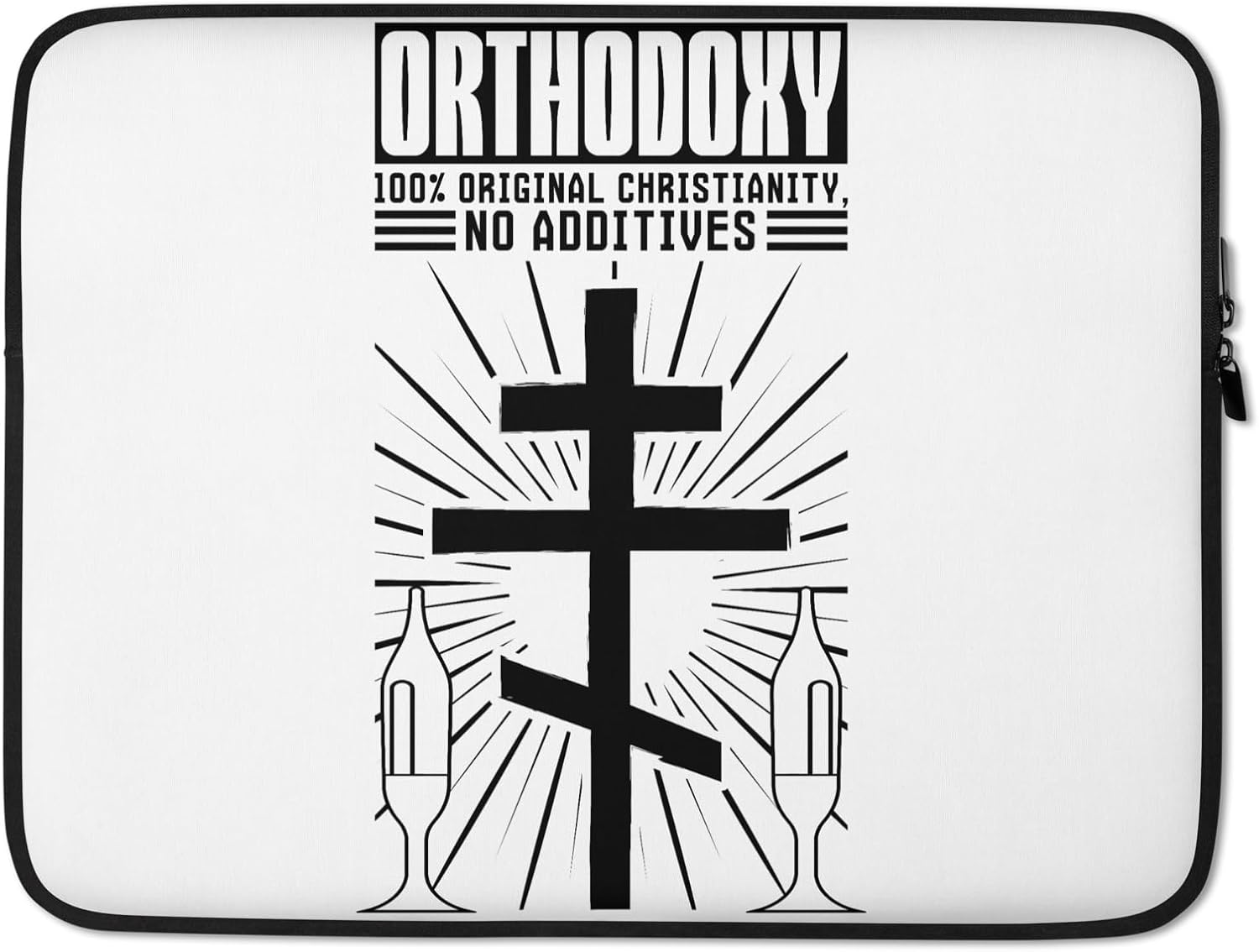 Orthodoxy No Additives Funny Christian Orthodox Graphic Laptop Sleeve image 5