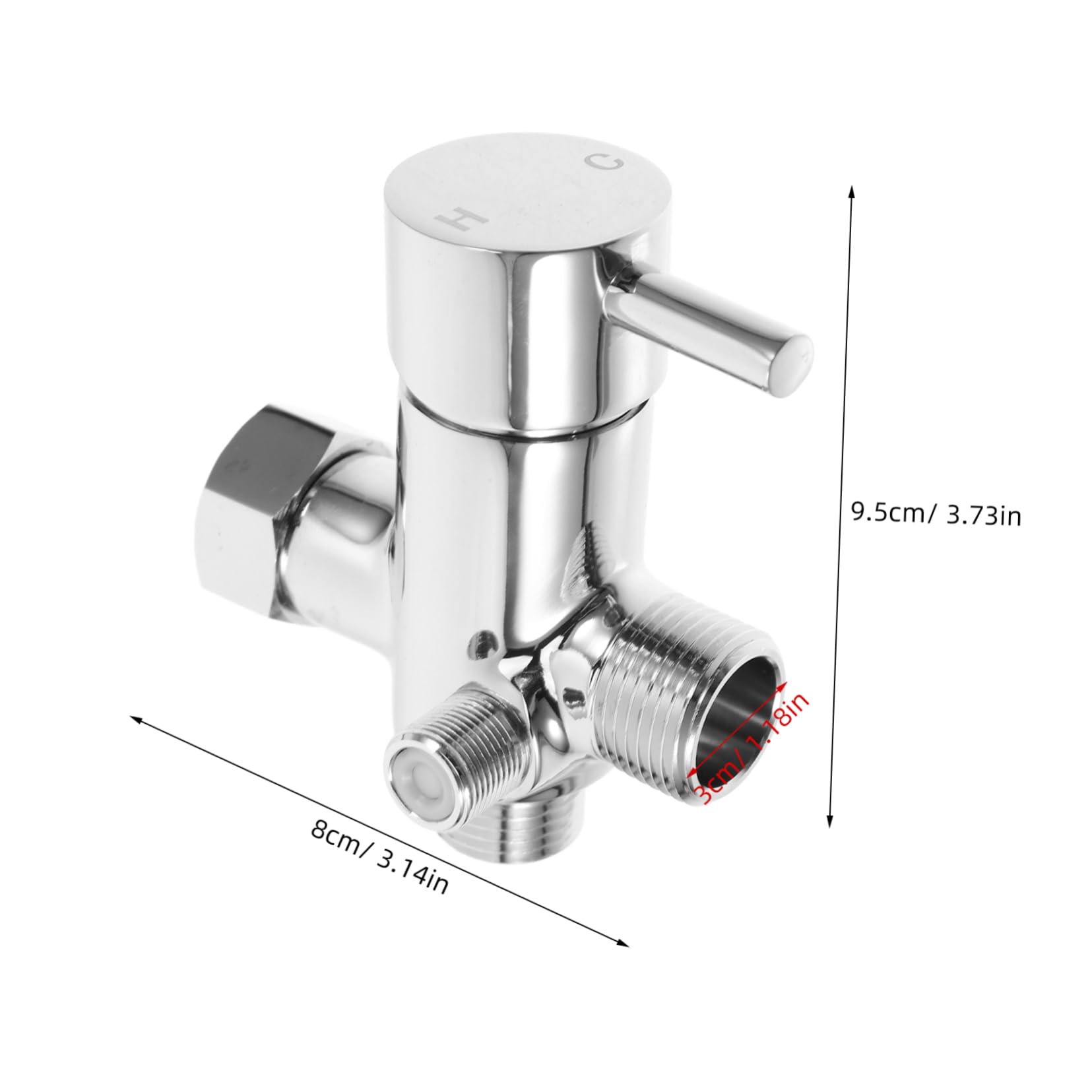 Valvola Deviatore 4 Vie per Bidet e Wc in Rame Argento