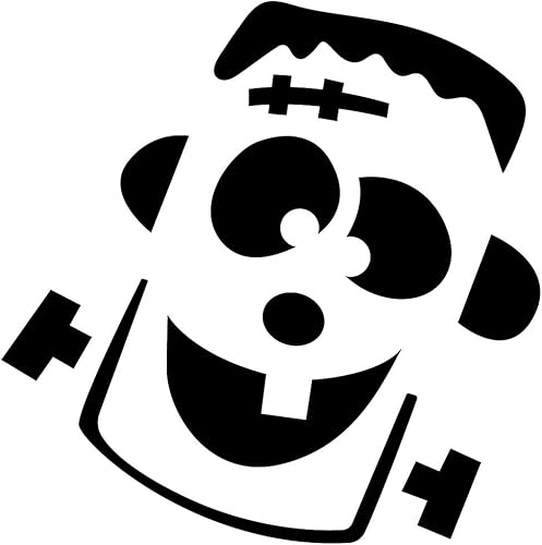 Calcomanía de vinilo para pared, diseño lindo de Frankenstein, de 6 x 6 pulgadas, bonita y espeluznante decoración de la temporada de Halloween,