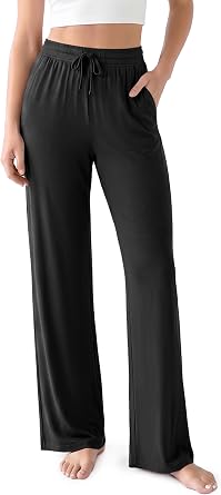 ODODOS Womens Lounge Pants with Pockets Drawstring Lightweight Loose Comfy Casual Pajama Pants-28/30" Inseam