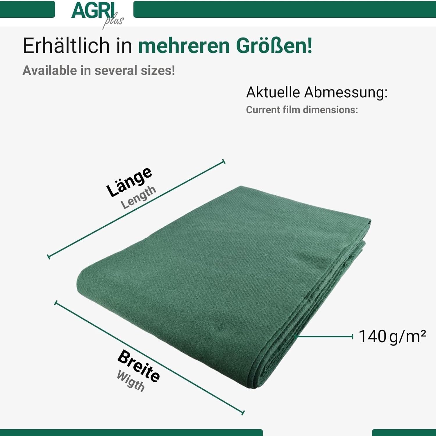AGRI Plus Tessuto Non Tessuto di Paglia 9,8 x 12,5 m, con 12 Chiodi in plastica, 140 g/m², Tessuto di Protezione in Polipropilene, Resistente alle intemperie e ai Raggi UV