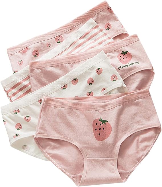 Amazon Co Jp Sherelly ショーツレディース レギュラーショーツ パンティ下着 パンツ ガールズ インナーショーツ 5枚セット女の子 高校生 中学生 下着 通気性 可愛い 服 ファッション小物