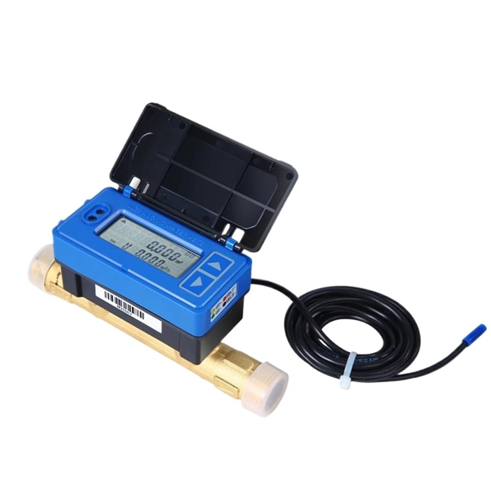 Water Flow Meter, Digital Ultrasonic Water Meter RS485 Remote Transmission Flow Meter Wireless Intelligent Tap Water Meter Agriculture Irrigation(DN15)