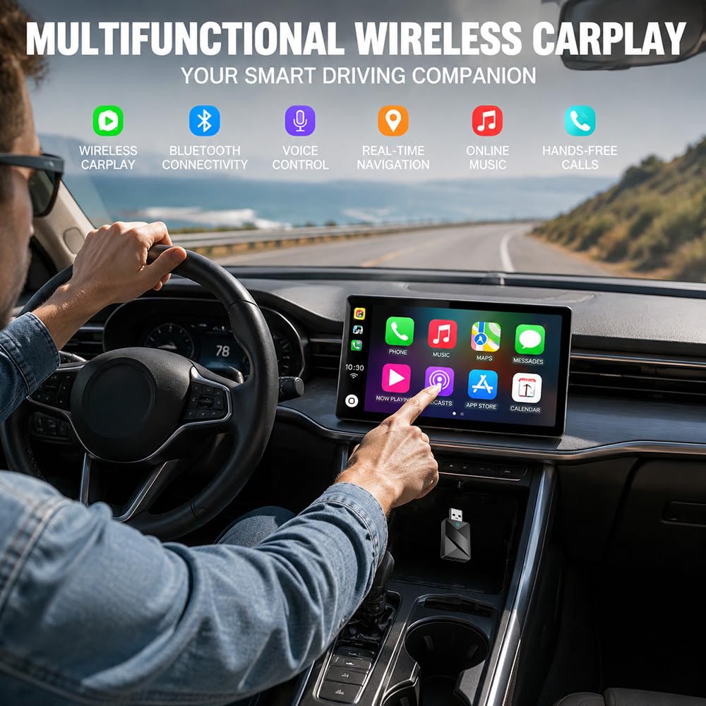 Carplay sans Fil pour Toyota CHR 2019-2024, Compatible avec Carplay Et Android Auto Et Offrant Une Connectivité Stable
