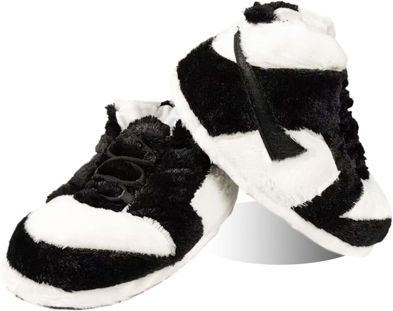 MOLERFO Sneaker Slippers Non Slip Sole Indoor House Plush Slippers Unisex Indoor Floor Cotton Shoes (BLACK-HB,5.5,12) - Image 5