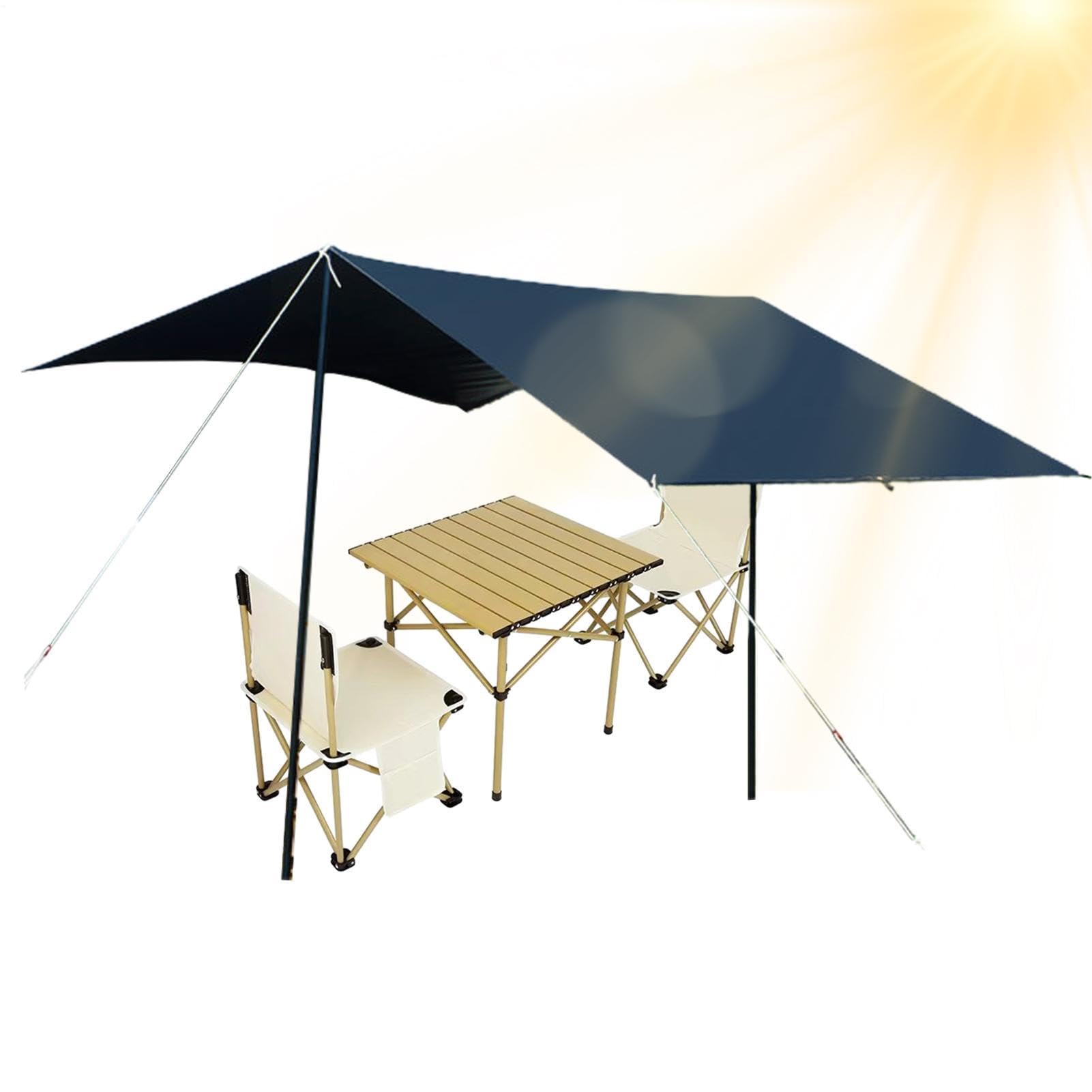 Überland Hecksegel | Universal Automarkise | Wasserabweisend Stoff | Einfache Montage Aluminiumgestänge Höhenverstellbar Drinnen | Stellplatz Campingplatz Waldrand Wildnis Trekking Werkzeug | Khaki