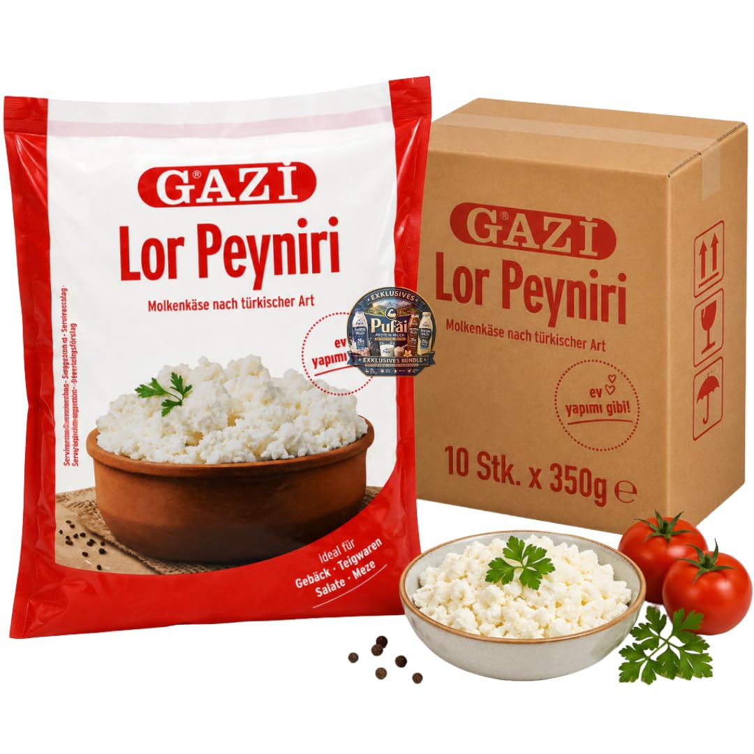 PUFAI Bundle – Molkenkäse nach Türkischer Art – Frischer Käse für vielseitige Küche, 350g, 10 Stück