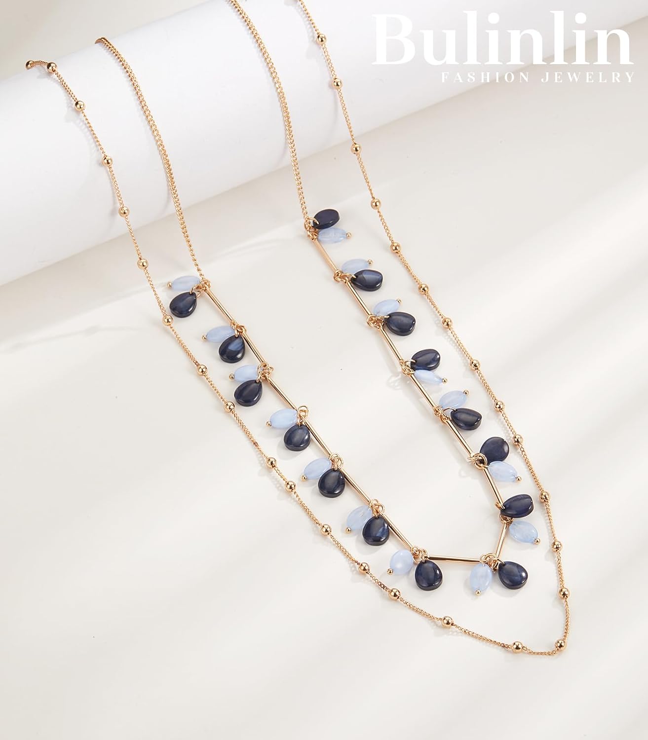 BULINLIN Layered Long Necklaces for Women Long Beaded Chain Necklace CostumeJewelry Mothers Day Gifts for Mom - Image 5