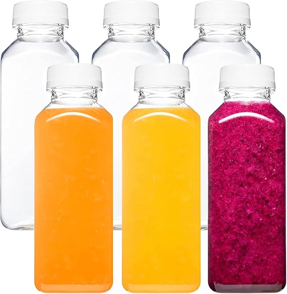 Norcalway 6pcs 12oz Plastic Bottles 10pcs 2oz Small Plastic Bottles