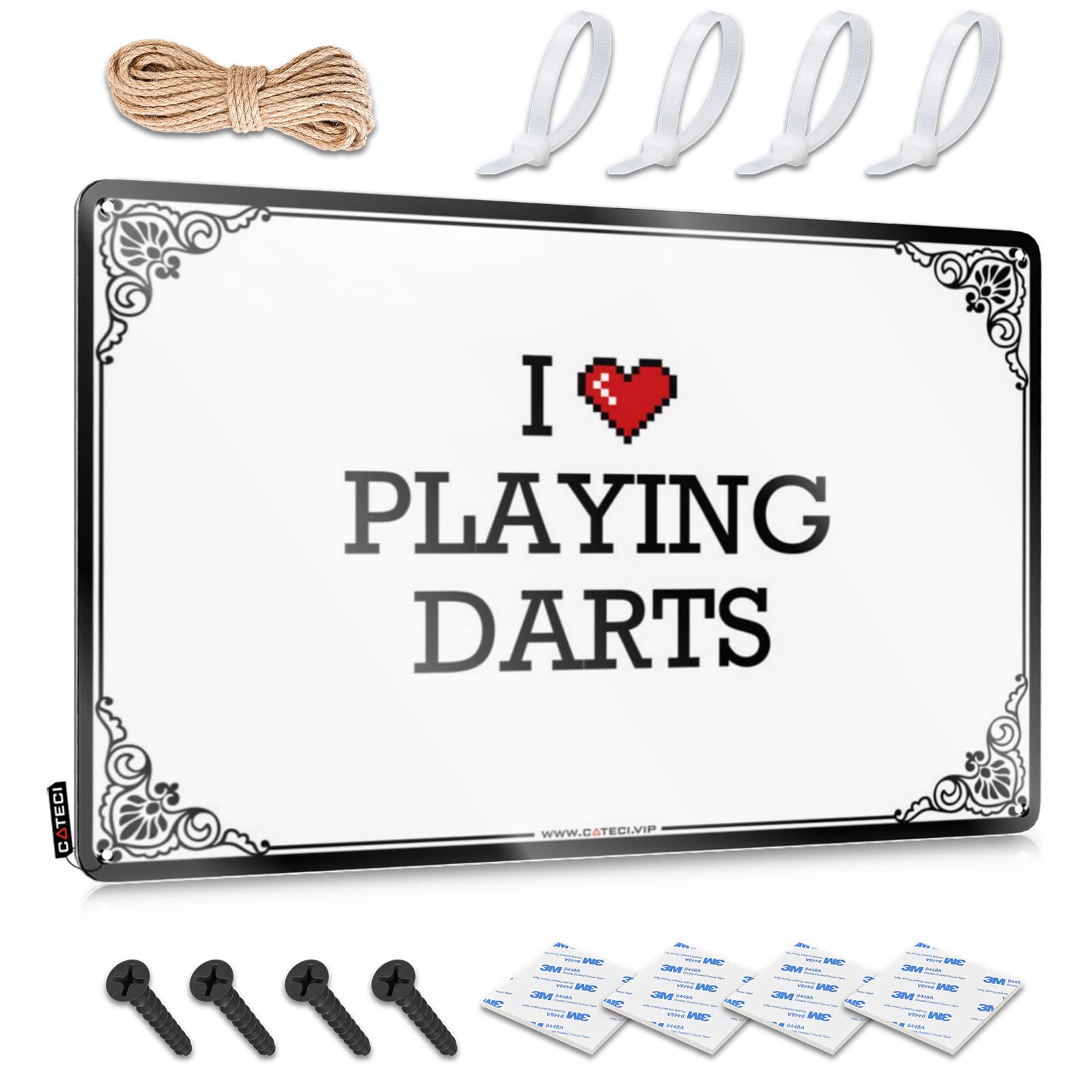 Sports Saloon Plaque - I Love Playing Darts Soft Area Rustic Wall Hanging(30X40CM)