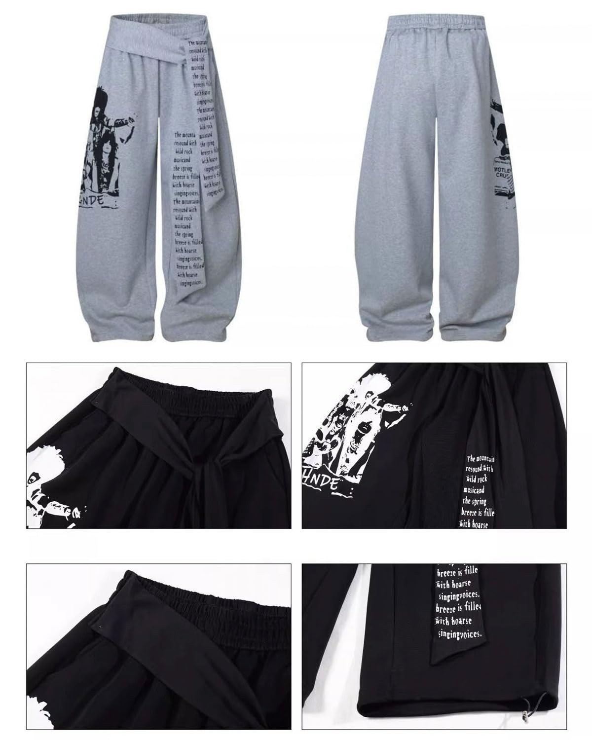 Skateboard Frog Pantalon Baggy Jambe Courbée Sweat Streetwear Y2K Imprimé