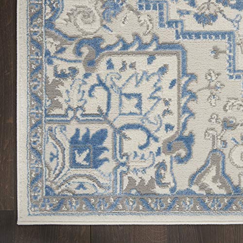 Nourison Home Elation Ivory Blue 5'3" x 7'3" Tapete Decorativo miniatura 6