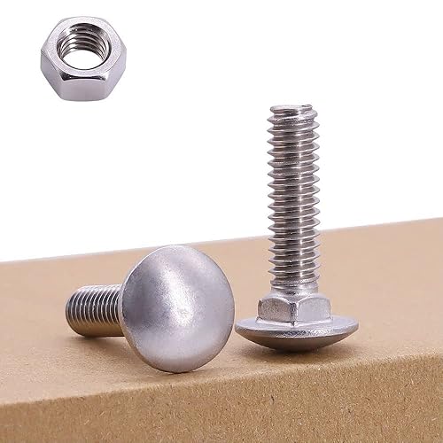 Miniatura 2 de Perno de carro M10-0.059 x 1.181in (8 juegos) DIN603 con tuerca hexagonal DIN934, rosca gruesa completa, acero inoxidable 304 18-8, tornillos de
