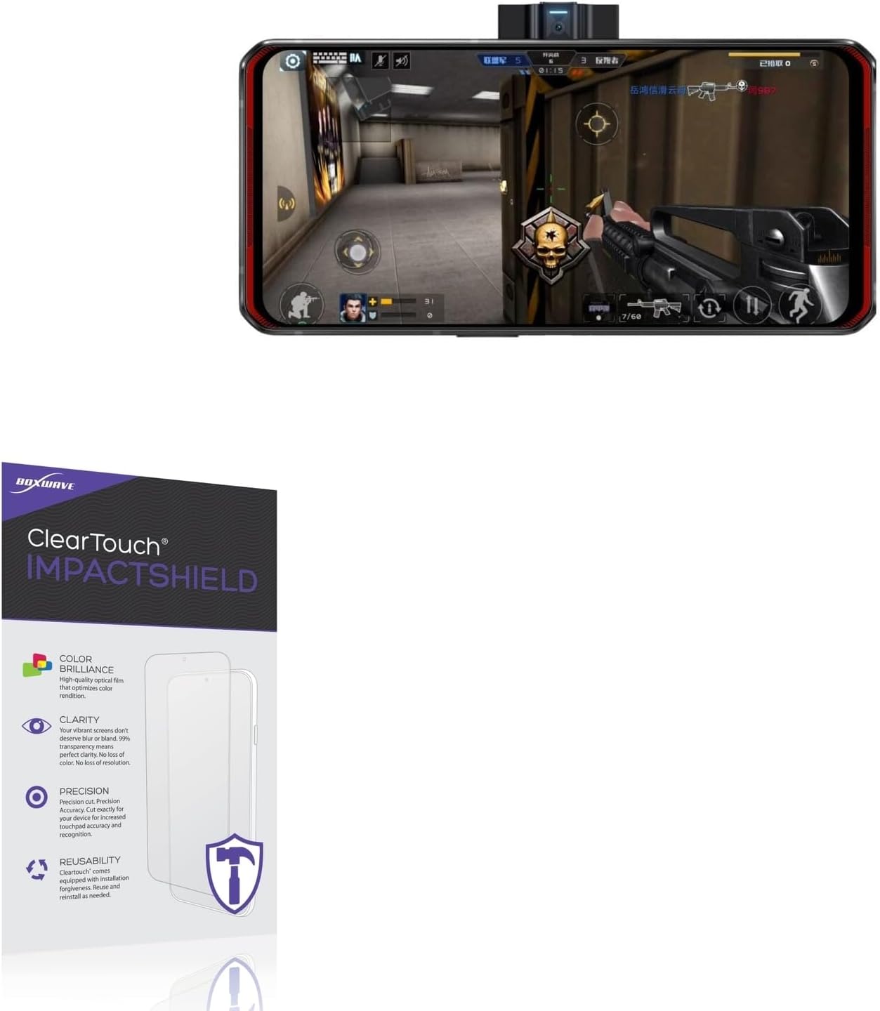 BoxWave Screen Protector Compatible With Lenovo Legion Phone Duel - ClearTouch ImpactShield (2-Pack), Impenetrable Screen Protector Flexible Film