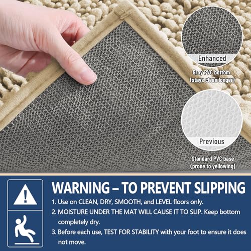 Image of Arotive Luxury Bathroom Rugs 36x24, Extra Soft Thick Absorbent Shaggy Chenille Bath Rugs, Machine Wash Dry, Bath Mats for Bathroom Floor, Tub and Shower, Home Decor Accessories, Beige