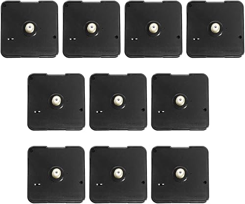 Angoily 10 juegos de cuarzo DIY reloj de pared mecanismo de movimiento kit de piezas de reparación DIY reemplazo reloj accesorios negro